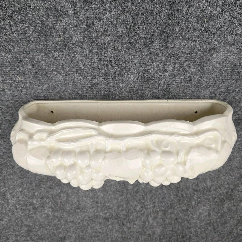 Vintage Ceramic Sculpted Glazed Wall Planter and Sconce for Indoor or Outdoor‎